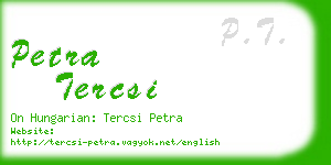 petra tercsi business card
